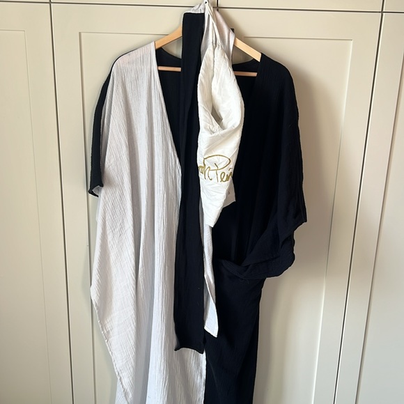 NWT Myrah Penaloza Sari Dress Blk Wht Cotton - Picture 2 of 6